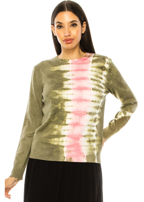Crewneck Olive Tie-Dye Sweater