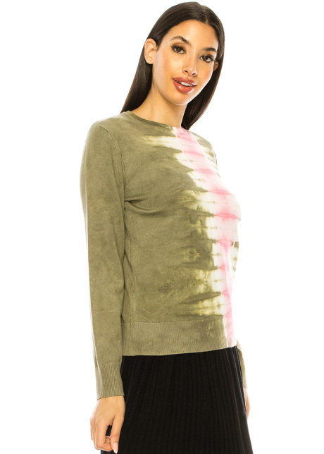 Crewneck Olive Tie-Dye Sweater