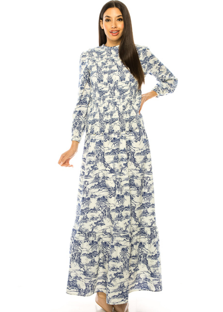 Elegance Toile Print Chiffon Top