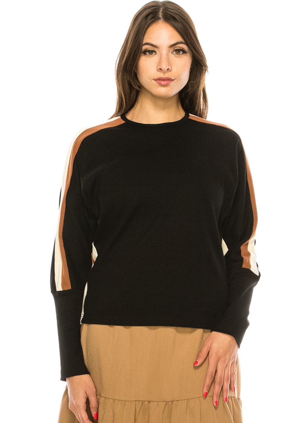 Long Sleeve T-Shirt With Side Stripes