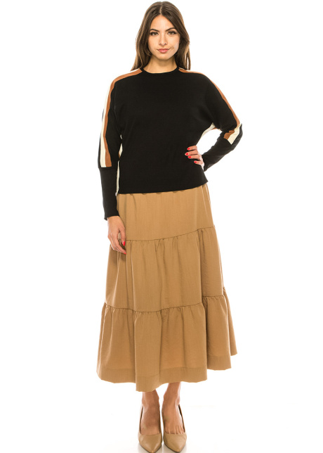 Long Sleeve T-Shirt With Side Stripes