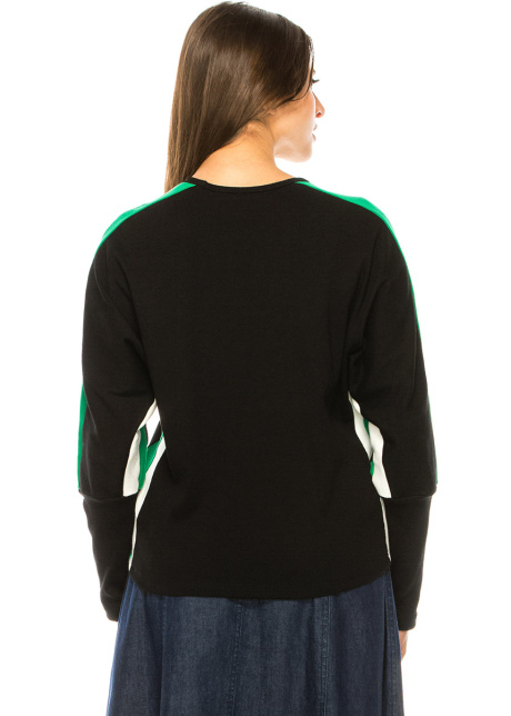 Long Sleeve Crew Neck T-Shirt With Side Stripes