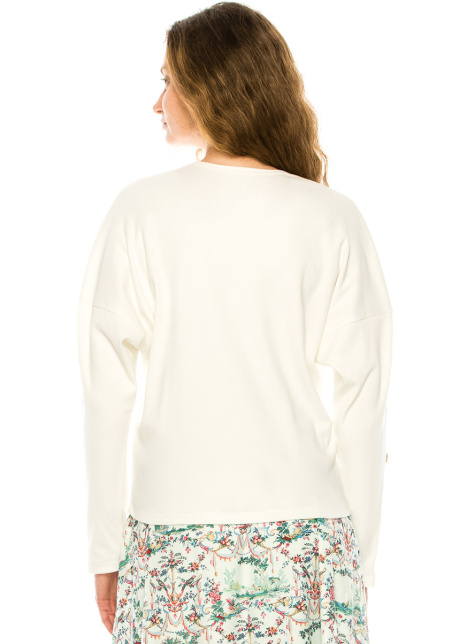 White Dropped Shoulder Long Sleeve T-Shirt
