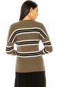 Olive Striped Ribbed Sweater