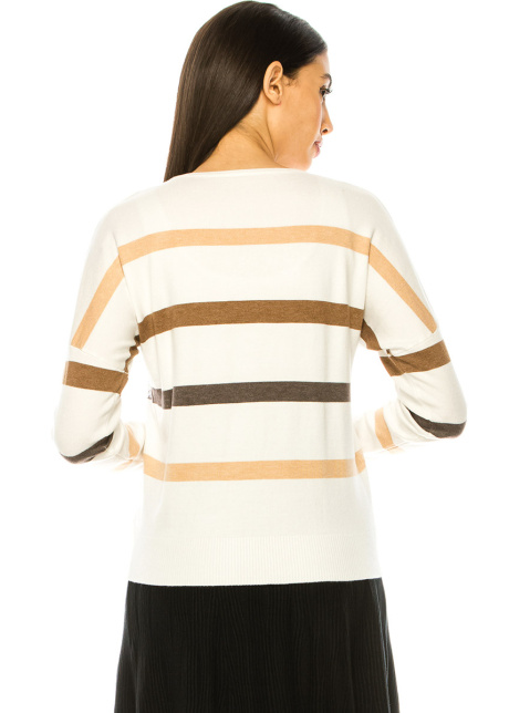 White Sweater With Shiny Stripes