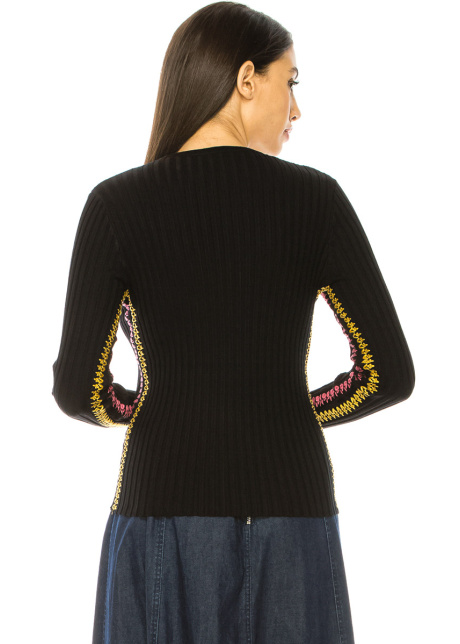 Black Basic Ribbed Sweater