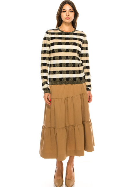 Gold Lurex Striped Sweater