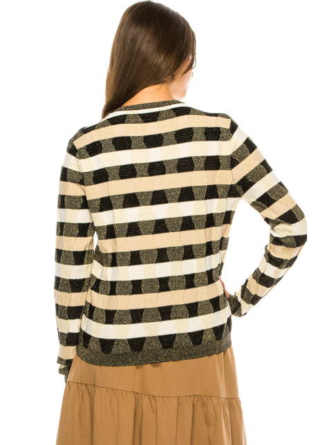Gold Lurex Striped Sweater