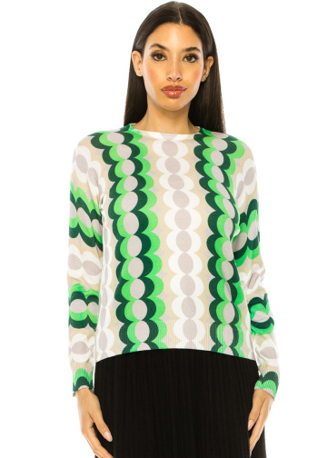 Multi-Colored Printed Sweater