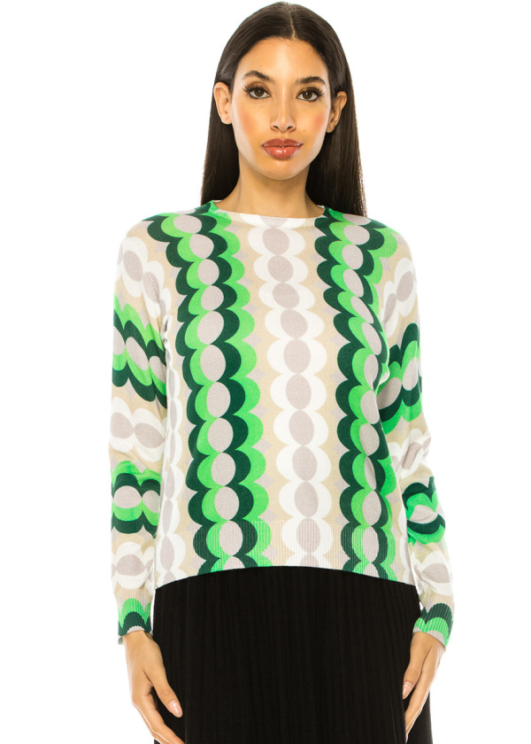 Multi-Colored Printed Sweater