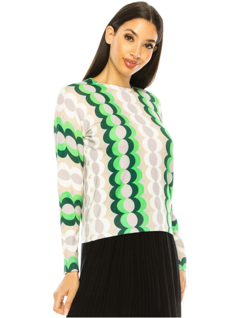 Multi-Colored Printed Sweater
