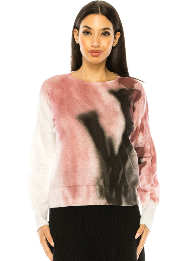Pink Tie-Dye Sweater
