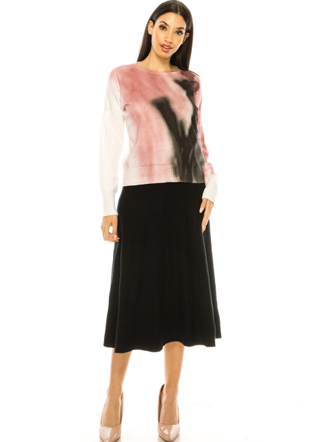 Pink Tie-Dye Sweater