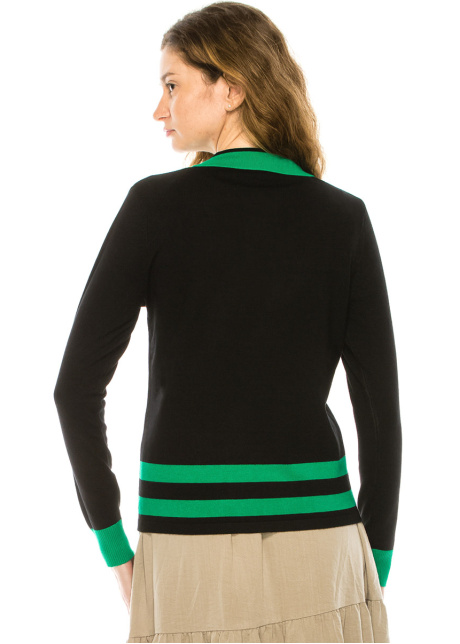 Shirt Collar Sweater In Black