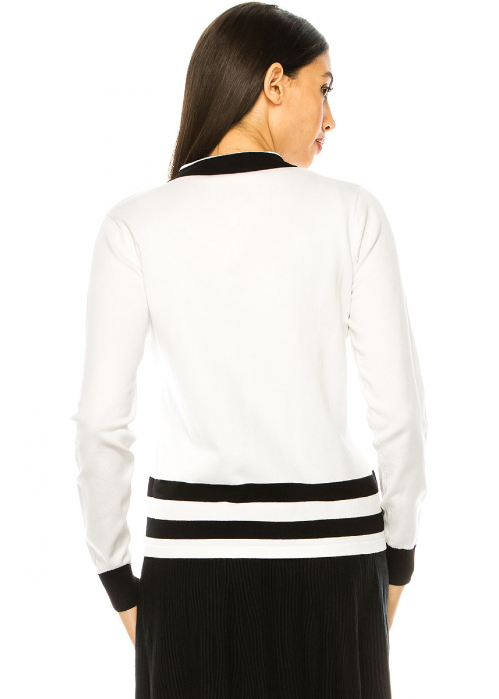 Shirt Collar Sweater In White