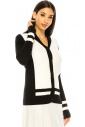 Cable Knit Cardigan In Black & White