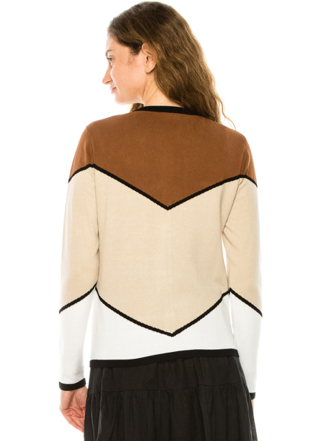 Color Block Buttoned Cardigan
