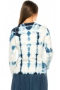 White And Blue Tie-Dye Sweater