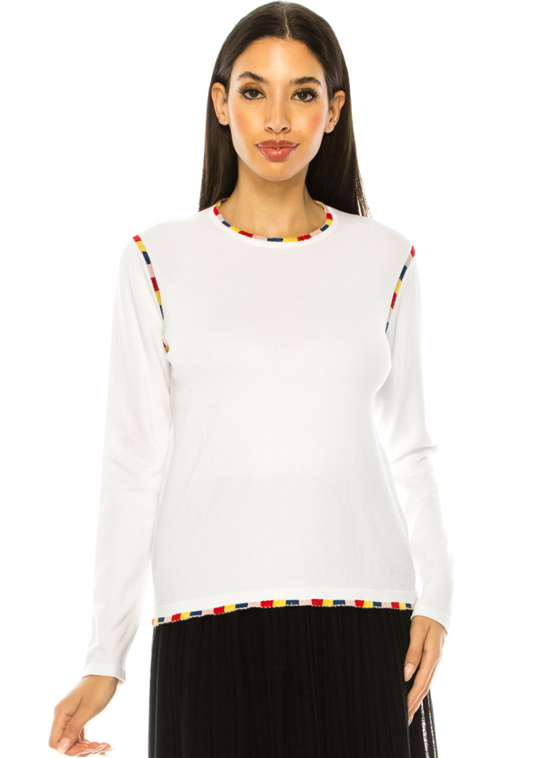 Crewneck White Basic Sweater
