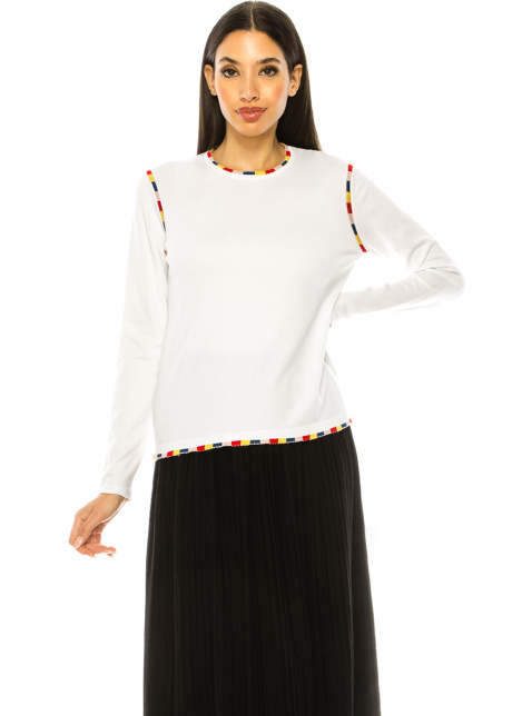 Crewneck White Basic Sweater