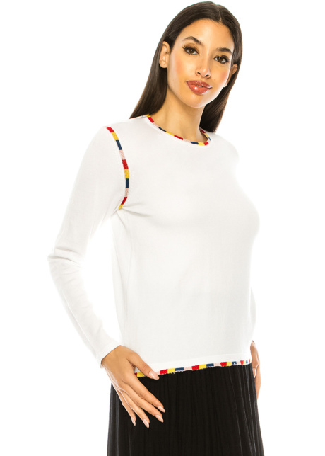 Crewneck White Basic Sweater
