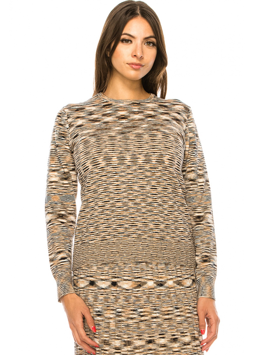 Camel Abstract Pattern Sweater