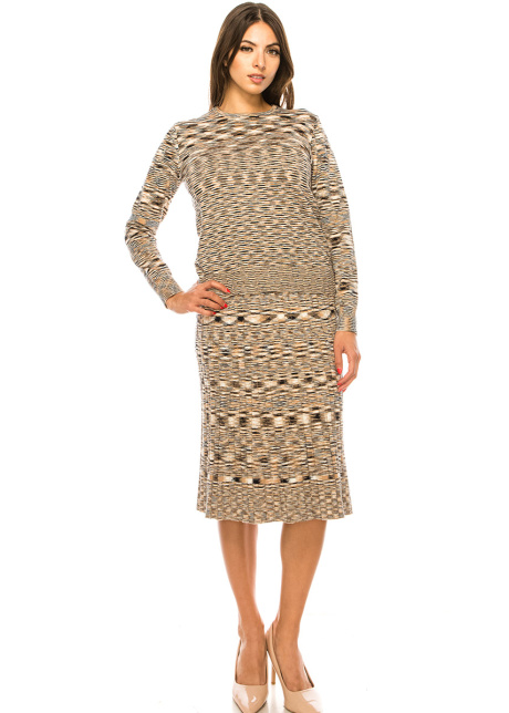 Camel Abstract Pattern Sweater