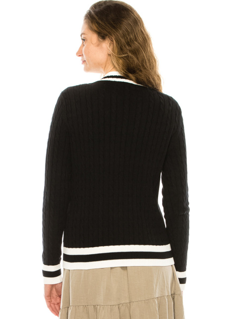 Black Cable Knit Cardigan