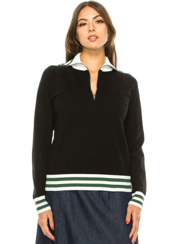 Quarter Zip Black Sweater