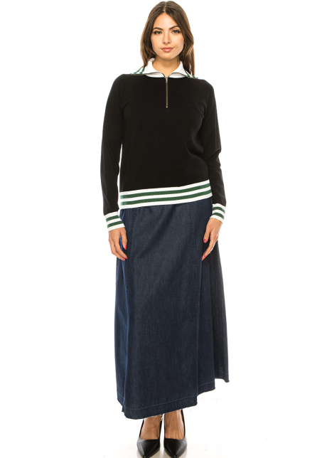 Quarter Zip Black Sweater