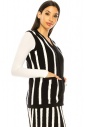 Black Striped Vest With Pockets
