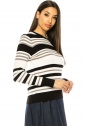 Striped Ribbed Sweater In Black & White
