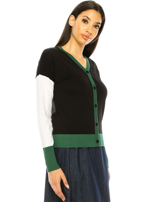 Classic Color Block Cardigan