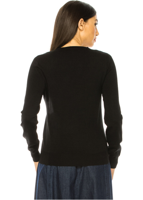 Black Embellished Butterfly Knit Sweater