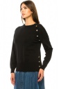 Black Button Decor Sweater