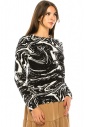 Crewneck Tie-Dye Sweater in Black & White