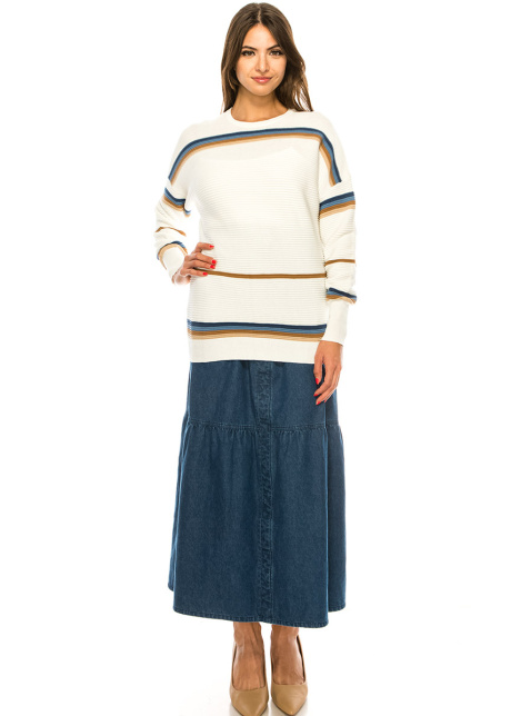 White Drop Shoulder Sweater