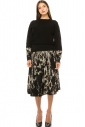 Black Pleated Skirt With Abstract Accents