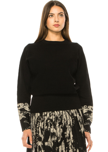 Black Sweater With Abstract Accents