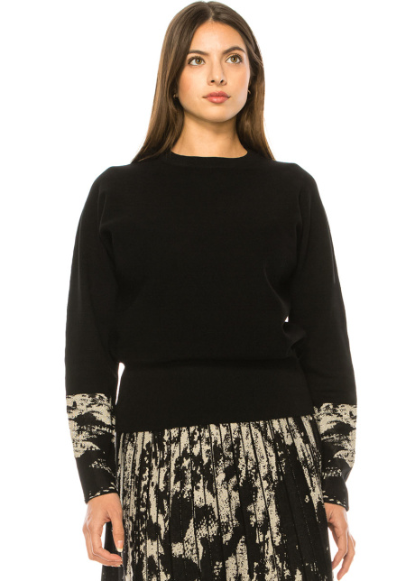 Black Sweater With Abstract Accents