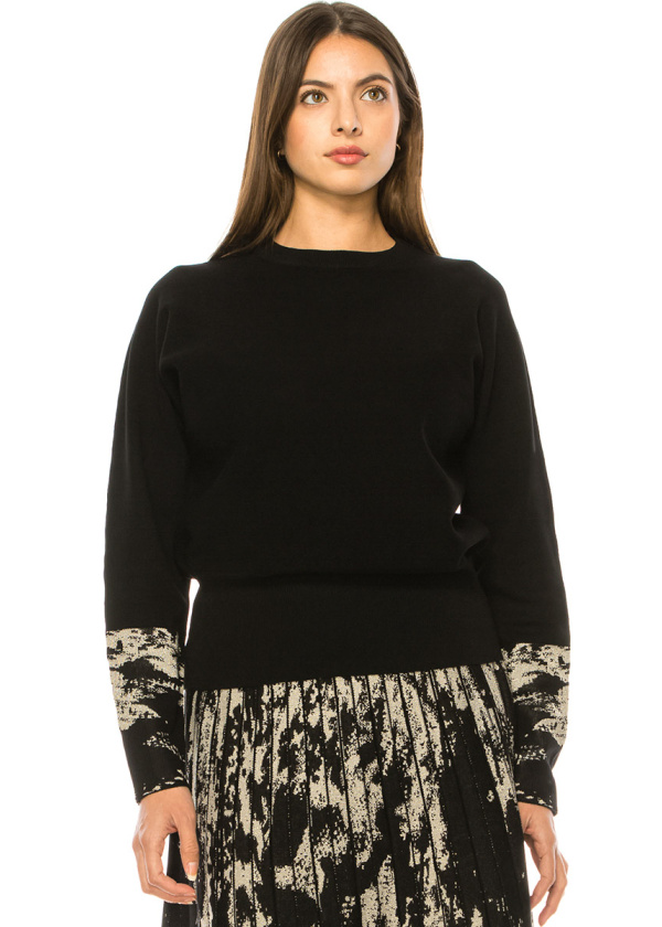 Black Sweater With Abstract Accents
