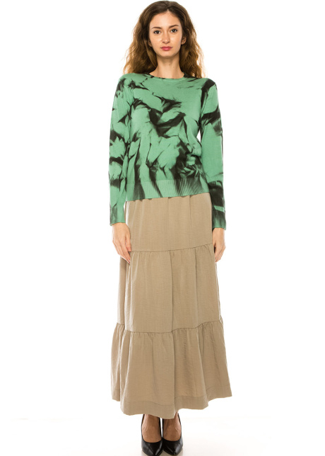 Crewneck Green Tie-Dye Sweater
