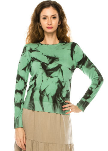 Crewneck Green Tie-Dye Sweater