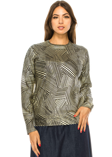 Gold Geometric Pattern Sweater