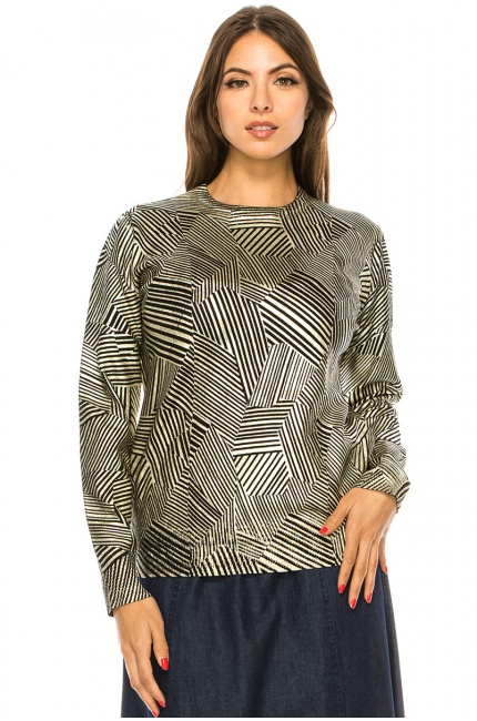 Gold Geometric Pattern Sweater