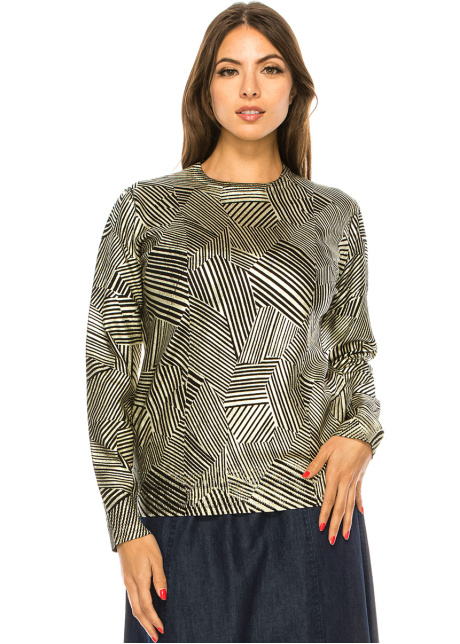 Gold Geometric Pattern Sweater