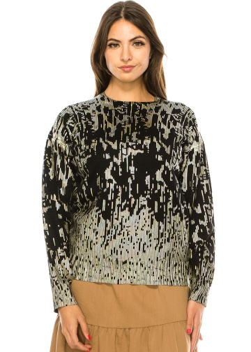Black Abstract-Pattern Sweater