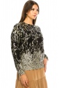 Black Abstract-Pattern Sweater