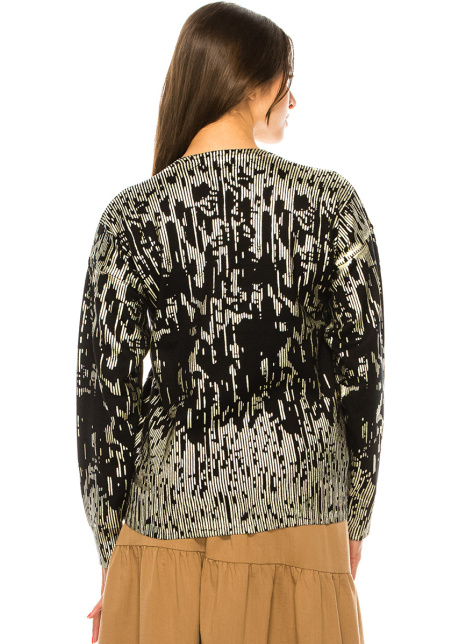 Black Abstract-Pattern Sweater