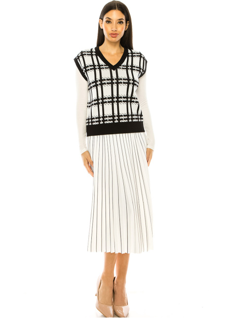 White Checkered Vest